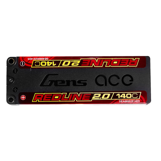 Gens Ace Redline 2.0 Series 6600mAh 2S1P 7.6V 140C HardCase HV Lipo Battery Pack with Hardcase 131#