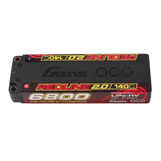 Gens Ace Redline 2.0 Series 6800mAh 2S1P 7.6V 140C HardCase HV Lipo Battery Pack with Hardcase 57