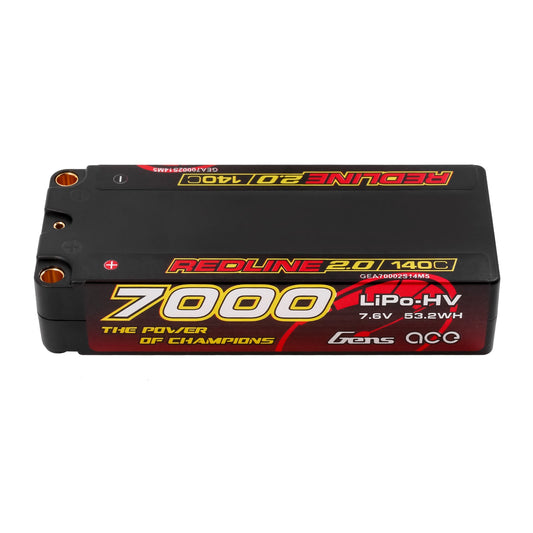 Gens Ace Redline 2.0 Series 7000mAh 2S1P 7.6V 140C HardCase HV Lipo Battery Pack with Hardcase 133#