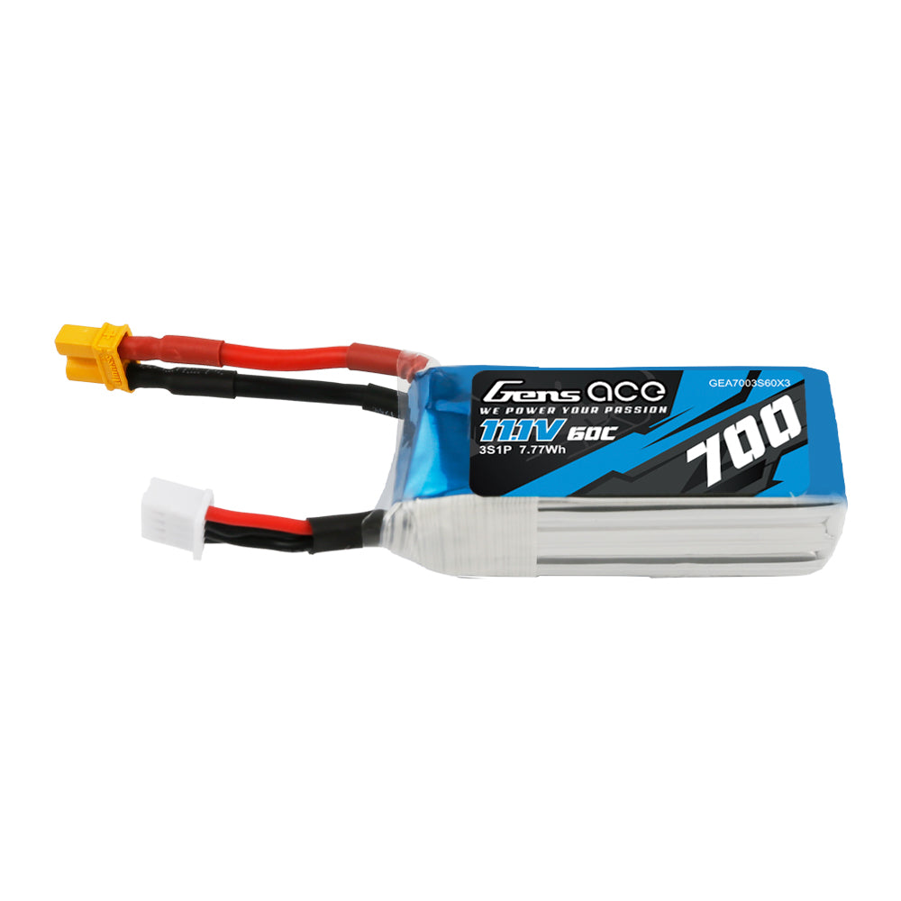 Gens Ace 700mAh 11.1V 60C 3S1P Lipo Battery Pack with XT30 for OMPHOBBY M2 &LOGO200