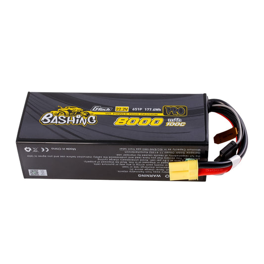Gens Ace G-Tech 8000mAh 22.2V 100C 6S1P Lipo Battery Pack with EC5-Bashing Series