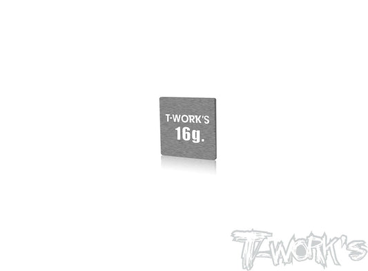 T-Work`s Adhesive Type 16g Tungsten Balance Weight 24.5x24.5x1.4mm