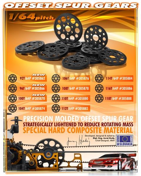 Xray Offset Spur gear 96T 64DP