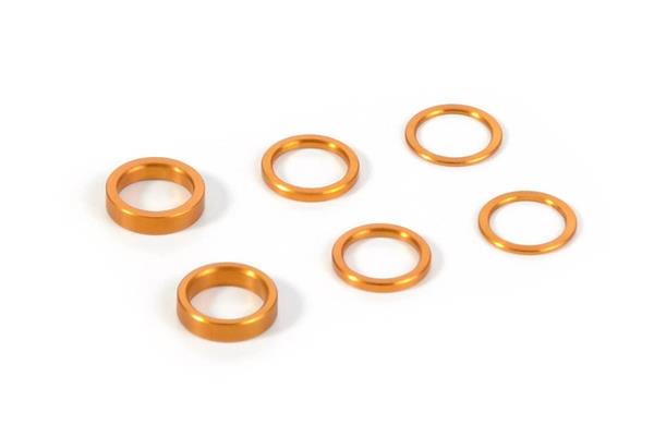 SET OF ALU SHIMS 6.37x8.4MM (0.5MM, 1.0MM, 2.0MM) - ORANGE, X375090-O