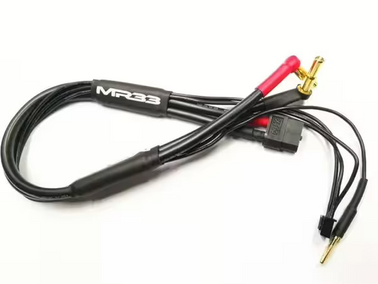 MR33 2S XT90 All-Black Charging Lead 300mm (4/5mm Dual Plug - XH)