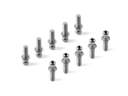 HARD STEEL BALL END 3.7MM WITH 8MM THREAD - NICKEL COATED (2)