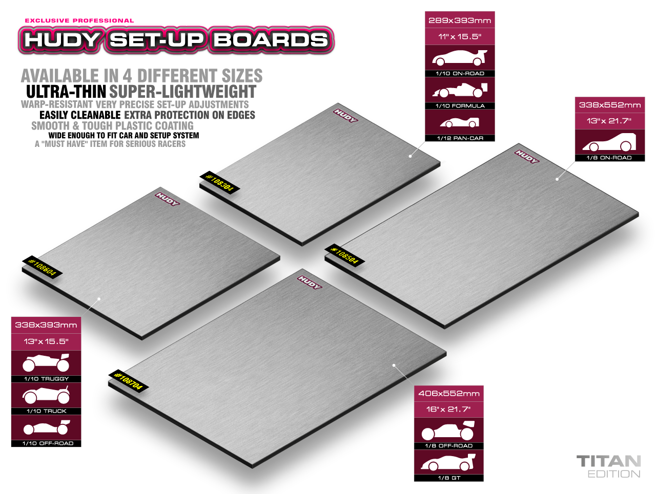 FLAT SET-UP BOARD FOR 1/8 OFF-ROAD & GT - TITAN