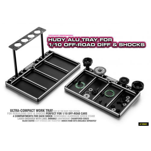 HUDY ALU TRAY FOR 1/10 OFF-ROAD DIFF & SHOCKS