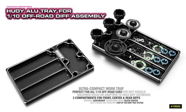 HUDY ALU TRAY FOR 1/10 OFF-ROAD DIFF ASSEMBLY, H109840