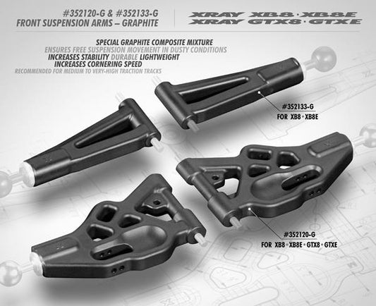 XB8 FRONT UPPER ARM - GRAPHITE