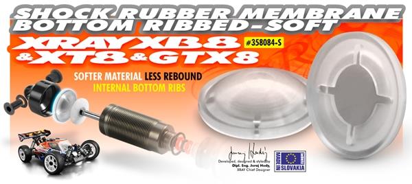 XB8 SHOCK RUBBER MEMBRANE BOTTOM RIBBED - SOFT (4)