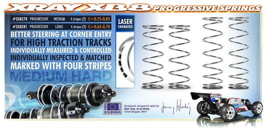 XRAY LONG PROGRESSIVE SPRINGS - MEDIUM-HARD - 4 STRIPES (2)