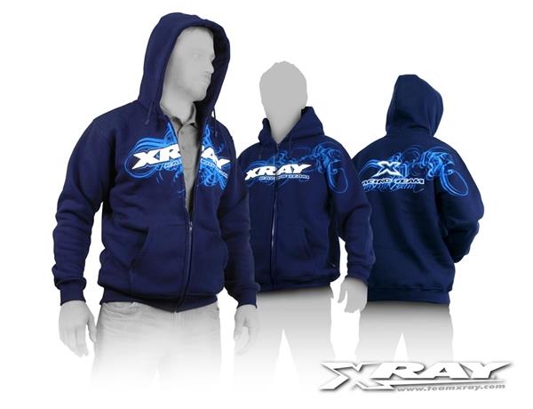 XRAY SWEATER HOODED WITH ZIPPER - BLUE